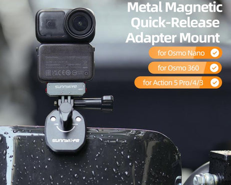 Sunnylife Metal Magnetic Quick Release Adapter Mount Foldable Cam Stand 1/4 Adapter For DJI Osmo Nano / Osmo 360 / Action 5 Pro / 4 / 3