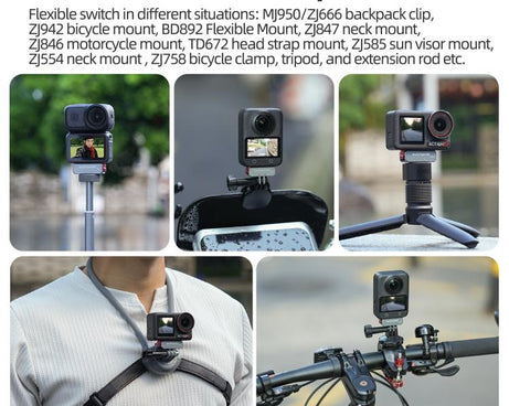 Sunnylife Metal Magnetic Quick Release Adapter Mount Foldable Cam Stand 1/4 Adapter For DJI Osmo Nano / Osmo 360 / Action 5 Pro / 4 / 3