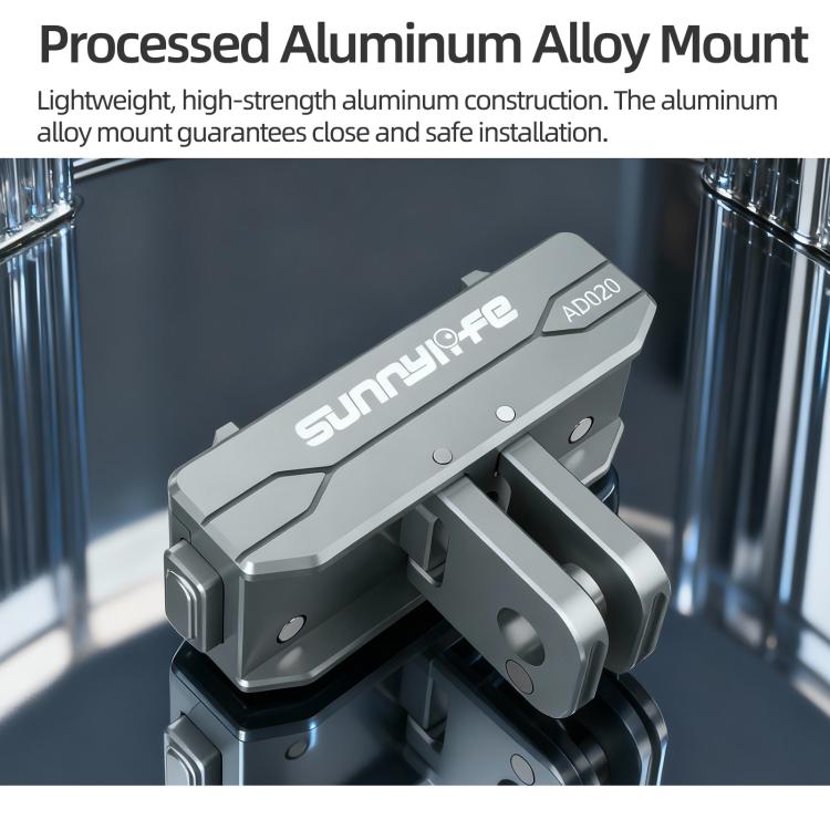 Sunnylife Metal Magnetic Quick Release Adapter Mount Action Camera Foldable Cam Stand 1/4 Adapter for Insta360 X5 / Ace / Ace Pro 2 / 1