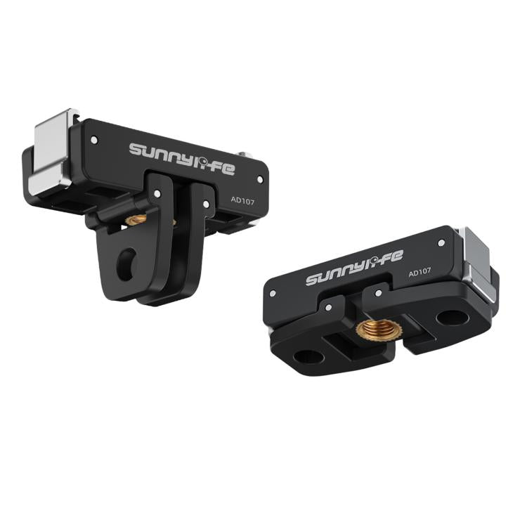 For DJI Osmo 360 Sunnylife Dual-Direction Magnetic Mount Quick-Release 1/4 Screw Foldable 2-prong Design Adapter Mount