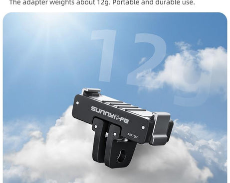 For DJI Osmo 360 Sunnylife Dual-Direction Magnetic Mount Quick-Release 1/4 Screw Foldable 2-prong Design Adapter Mount