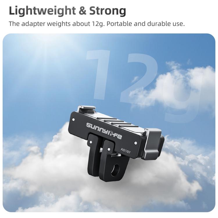 For DJI Osmo 360 Sunnylife Dual-Direction Magnetic Mount Quick-Release 1/4 Screw Foldable 2-prong Design Adapter Mount