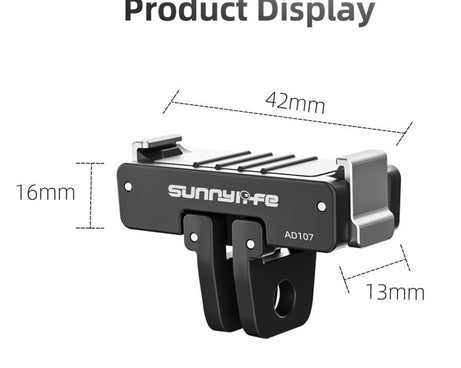 For DJI Osmo 360 Sunnylife Dual-Direction Magnetic Mount Quick-Release 1/4 Screw Foldable 2-prong Design Adapter Mount
