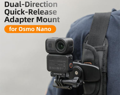 For DJI Osmo 360 Sunnylife Dual-Direction Magnetic Mount Quick-Release 1/4 Screw Foldable 2-prong Design Adapter Mount