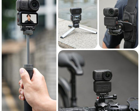 For DJI Osmo 360 Sunnylife Dual-Direction Magnetic Mount Quick-Release 1/4 Screw Foldable 2-prong Design Adapter Mount
