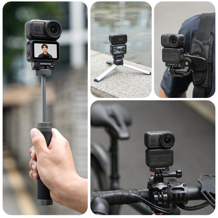 For DJI Osmo 360 Sunnylife Dual-Direction Magnetic Mount Quick-Release 1/4 Screw Foldable 2-prong Design Adapter Mount