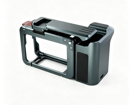 For DJI Osmo Action 6 YELANGU Metal Camera Cage with Handle Grip & Dual-Opening, LWAC6-2
