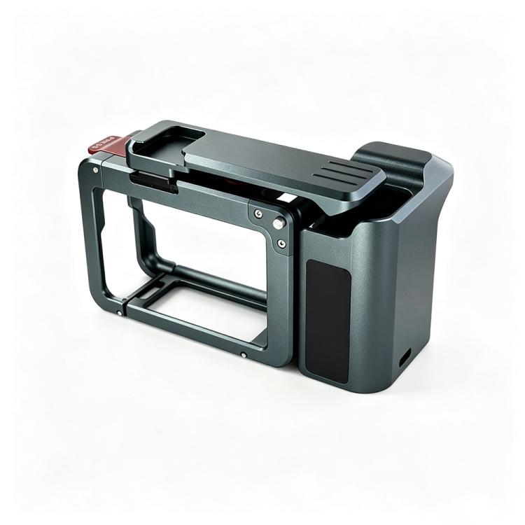 For DJI Osmo Action 6 YELANGU Metal Camera Cage with Handle Grip & Dual-Opening, LWAC6-2