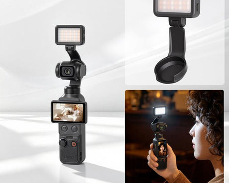 For DJI Osmo Pocket 4 Sunnylife Magnetic LED Video Light Adjustable Fill Light Tri-Color Dimmable Portable Fill Lamp