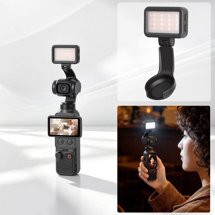 For DJI Osmo Pocket 4 Sunnylife Magnetic LED Video Light Adjustable Fill Light Tri-Color Dimmable Portable Fill Lamp
