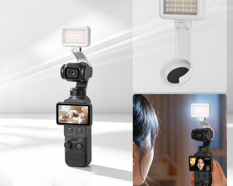 For DJI Osmo Pocket 4 Sunnylife Magnetic LED Video Light Adjustable Fill Light Tri-Color Dimmable Portable Fill Lamp
