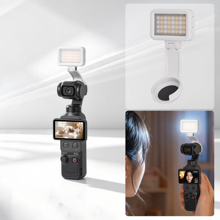 For DJI Osmo Pocket 4 Sunnylife Magnetic LED Video Light Adjustable Fill Light Tri-Color Dimmable Portable Fill Lamp