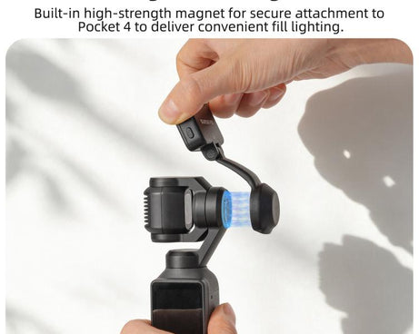 For DJI Osmo Pocket 4 Sunnylife Magnetic LED Video Light Adjustable Fill Light Tri-Color Dimmable Portable Fill Lamp