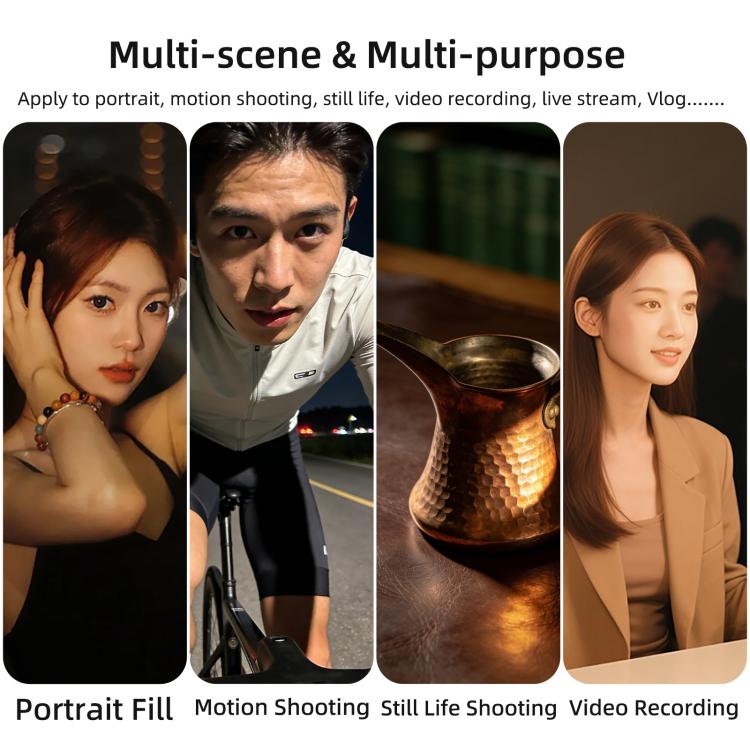 For DJI Osmo Pocket 4 Sunnylife Magnetic LED Video Light Adjustable Fill Light Tri-Color Dimmable Portable Fill Lamp