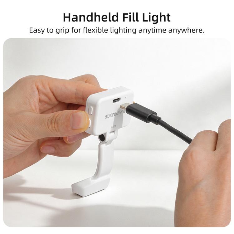 For DJI Osmo Pocket 4 Sunnylife Magnetic LED Video Light Adjustable Fill Light Tri-Color Dimmable Portable Fill Lamp