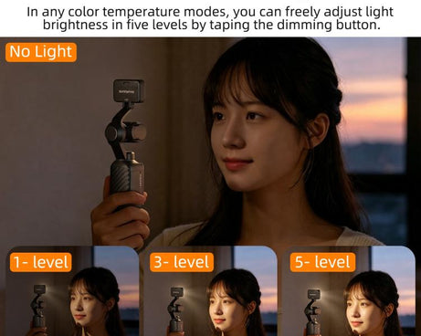 For DJI Osmo Pocket 4 Sunnylife Magnetic LED Video Light Adjustable Fill Light Tri-Color Dimmable Portable Fill Lamp