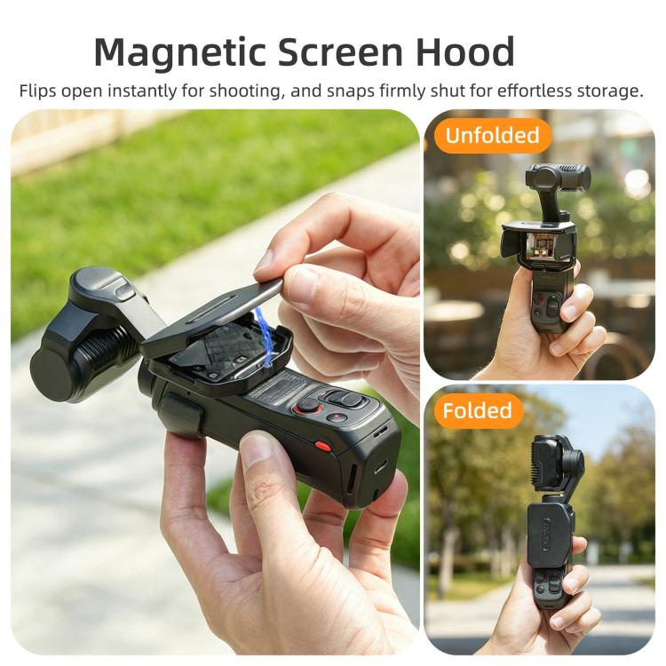 For Insta360 Luna Ultra Sunnylife Magnetic Screen Sun Hood Guard Foldable Screen Monitor Cover Protector, For Insta360 Luna Ultra