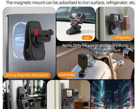 Sunnylife Magnetic Quick-Release Backpack Clip Action Camera Clamp Vertical-Horizontal Mount for DJI Osmo 360 / Action 5 Pro / 4 / 3 / 2