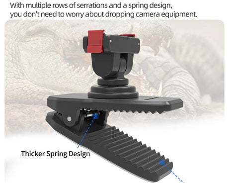 Sunnylife Magnetic Quick-Release Backpack Clip Action Camera Clamp Vertical-Horizontal Mount for DJI Osmo 360 / Action 5 Pro / 4 / 3 / 2