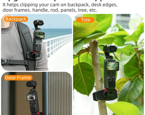 For DJI Osmo Pocket 4 / 3 Sunnylife Magnetic Quick-Release Adjustable Backpack Clip Action Camera Clamp Vertical-Horizontal Mount, For DJI Osmo Pocket 4 / 3 Vertical-Horizontal Mount