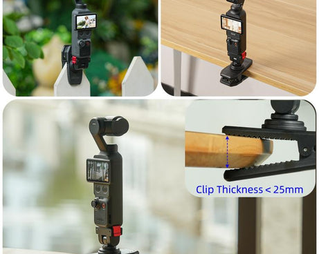 For DJI Osmo Pocket 4 / 3 Sunnylife Magnetic Quick-Release Adjustable Backpack Clip Action Camera Clamp Vertical-Horizontal Mount, For DJI Osmo Pocket 4 / 3 Vertical-Horizontal Mount