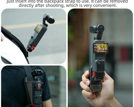 For DJI Osmo Pocket 4 / 3 Sunnylife Magnetic Quick-Release Adjustable Backpack Clip Action Camera Clamp Vertical-Horizontal Mount, For DJI Osmo Pocket 4 / 3 Vertical-Horizontal Mount