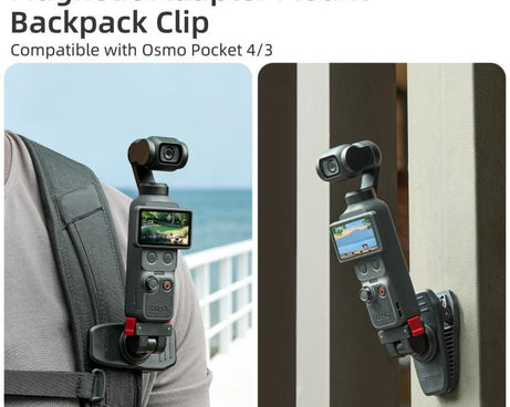For DJI Osmo Pocket 4 / 3 Sunnylife Magnetic Quick-Release Adjustable Backpack Clip Action Camera Clamp Vertical-Horizontal Mount, For DJI Osmo Pocket 4 / 3 Vertical-Horizontal Mount