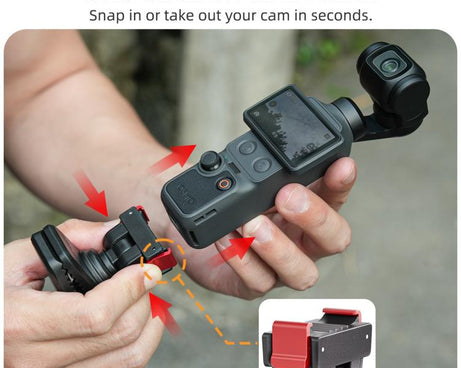 For DJI Osmo Pocket 4 / 3 Sunnylife Magnetic Quick-Release Adjustable Backpack Clip Action Camera Clamp Vertical-Horizontal Mount, For DJI Osmo Pocket 4 / 3 Vertical-Horizontal Mount