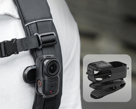 For DJI Osmo Nano Sunnylife Backpack Clip Action Camera Clamp 360 Rotation Vertical-Horizontal Mount 90 Tilt Upgraded Backpack Clip