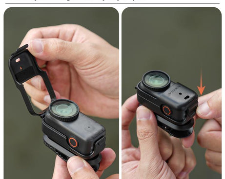 For DJI Osmo Nano Sunnylife Backpack Clip Action Camera Clamp 360 Rotation Vertical-Horizontal Mount 90 Tilt Upgraded Backpack Clip