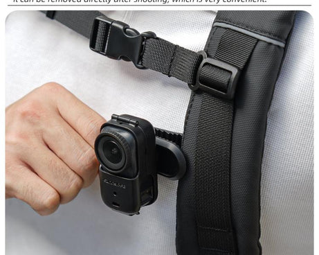 For DJI Osmo Nano Sunnylife Backpack Clip Action Camera Clamp 360 Rotation Vertical-Horizontal Mount 90 Tilt Upgraded Backpack Clip