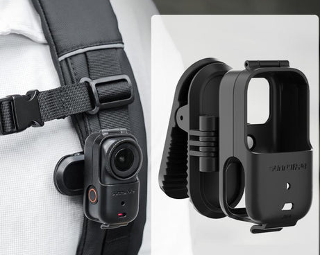 For DJI Osmo Nano Sunnylife Backpack Clip Action Camera Clamp 360 Rotation Vertical-Horizontal Mount 90 Tilt Upgraded Backpack Clip