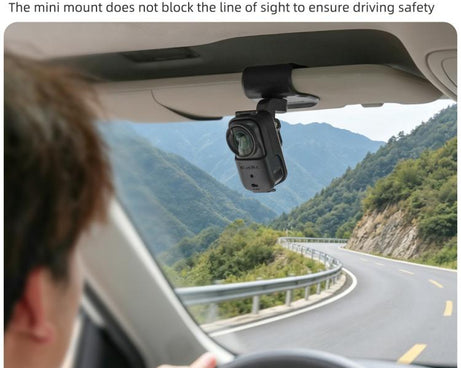 For DJI Osmo Nano Sunnylife Car Sun Visor Mount Action Camera Holder 360 Rotating 90 Tilt Sun Visor Holder, MJ165 Car Sun Visor Mount