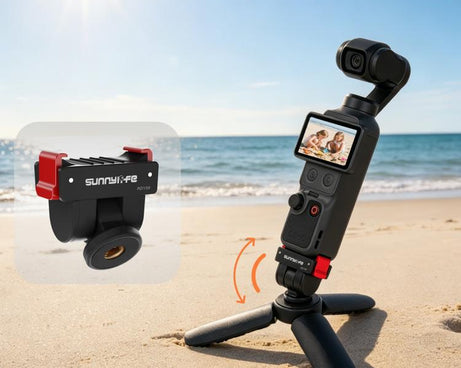 For DJI Osmo Pocket 4 / 3 Sunnylife Quick Release Adapter Mount 1/4 inch Interface 180 Degree Tilt Selfie Stick Adapter Stand, AD159 For DJI Osmo Pocket 4 / 3
