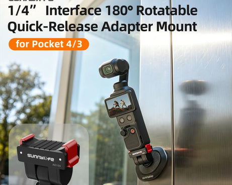 For DJI Osmo Pocket 4 / 3 Sunnylife Quick Release Adapter Mount 1/4 inch Interface 180 Degree Tilt Selfie Stick Adapter Stand, AD159 For DJI Osmo Pocket 4 / 3
