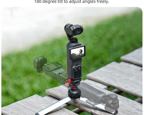 For DJI Osmo Pocket 4 / 3 Sunnylife Quick Release Adapter Mount 1/4 inch Interface 180 Degree Tilt Selfie Stick Adapter Stand, AD159 For DJI Osmo Pocket 4 / 3