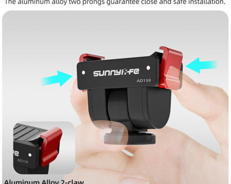 For DJI Osmo Pocket 4 / 3 Sunnylife Quick Release Adapter Mount 1/4 inch Interface 180 Degree Tilt Selfie Stick Adapter Stand, AD159 For DJI Osmo Pocket 4 / 3