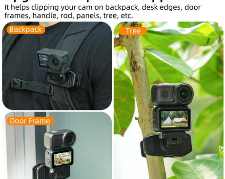 Sunnylife Magnetic Quick-Release Backpack Clip Adjustable Action Camera Clamp Vertical-Horizontal Mount for DJI Osmo Nano / Action 6, MJ-172 For DJI Osmo Nano / Action 6