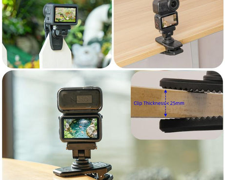 Sunnylife Magnetic Quick-Release Backpack Clip Adjustable Action Camera Clamp Vertical-Horizontal Mount for DJI Osmo Nano / Action 6, MJ-172 For DJI Osmo Nano / Action 6