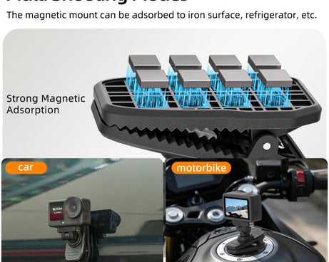 Sunnylife Magnetic Quick-Release Backpack Clip Adjustable Action Camera Clamp Vertical-Horizontal Mount for DJI Osmo Nano / Action 6, MJ-172 For DJI Osmo Nano / Action 6