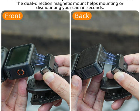Sunnylife Magnetic Quick-Release Backpack Clip Adjustable Action Camera Clamp Vertical-Horizontal Mount for DJI Osmo Nano / Action 6, MJ-172 For DJI Osmo Nano / Action 6