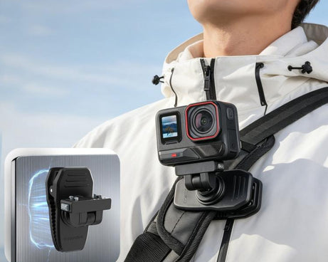 Sunnylife Magnetic Quick-Release Backpack Clip Action Camera Clamp Vertical-Horizontal Mount for Insta360 X4 Air / X5 / Ace / Ace Pro 2 / 1, For Insta360 X4 Air / X5 / Ace / Ace Pro 2 / 1