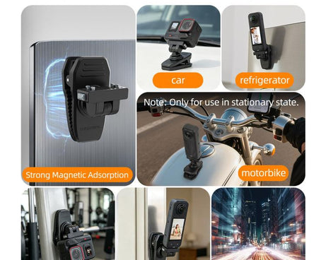 Sunnylife Magnetic Quick-Release Backpack Clip Action Camera Clamp Vertical-Horizontal Mount for Insta360 X4 Air / X5 / Ace / Ace Pro 2 / 1, For Insta360 X4 Air / X5 / Ace / Ace Pro 2 / 1