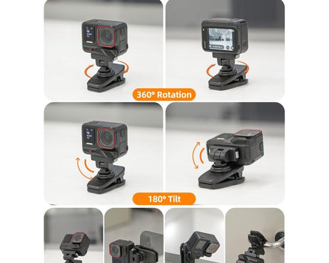 Sunnylife Magnetic Quick-Release Backpack Clip Action Camera Clamp Vertical-Horizontal Mount for Insta360 X4 Air / X5 / Ace / Ace Pro 2 / 1, For Insta360 X4 Air / X5 / Ace / Ace Pro 2 / 1