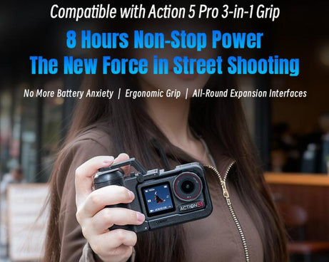 For DJI Osmo Action 5 Pro / 4 / 3 STARTRC 3 in 1 Expansion Power-Grip Street Shooting Handle Cage Kit, For DJI Osmo Action 5 Pro / 4 / 3 Power-Grip