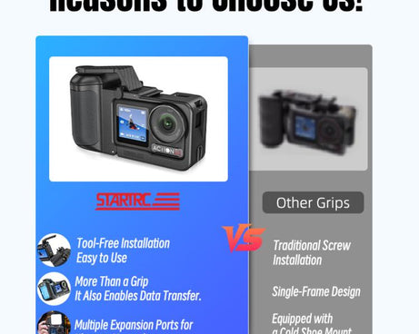 For DJI Osmo Action 5 Pro / 4 / 3 STARTRC 3 in 1 Expansion Power-Grip Street Shooting Handle Cage Kit, For DJI Osmo Action 5 Pro / 4 / 3 Power-Grip