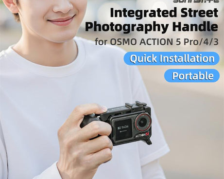 Sunnylife Street Photography Handle Ergonomic Hand Grip Quick Release Shutter Handle For DJI Action 5 Pro / 4 / 3