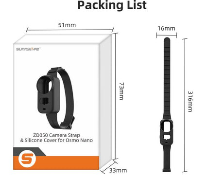 For DJI Osmo Nano Sunnylife Wristband Expansion Band Silicone Protective Cover Backpack Bicycle Strap Cat Collar