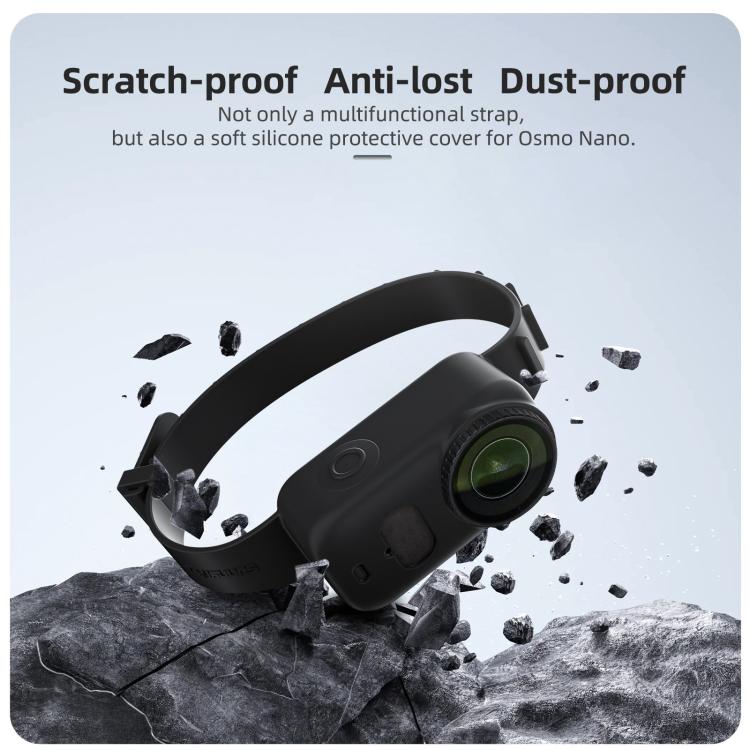 For DJI Osmo Nano Sunnylife Wristband Expansion Band Silicone Protective Cover Backpack Bicycle Strap Cat Collar