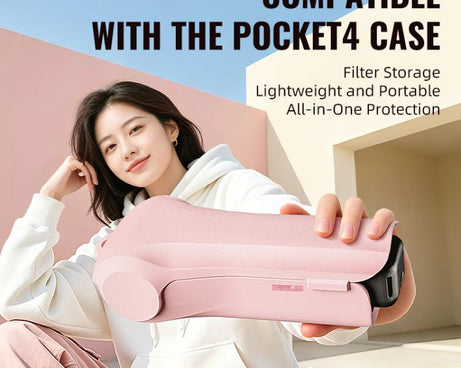 For DJI Osmo Pocket 4 STARTRC Storage Box Protective Case Flip Cover, For DJI Osmo Pocket 4 Pink